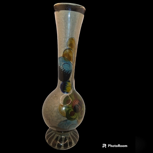 Tonala Hand painted Vase Mexico - Large/Tall - Picture 2 of 15